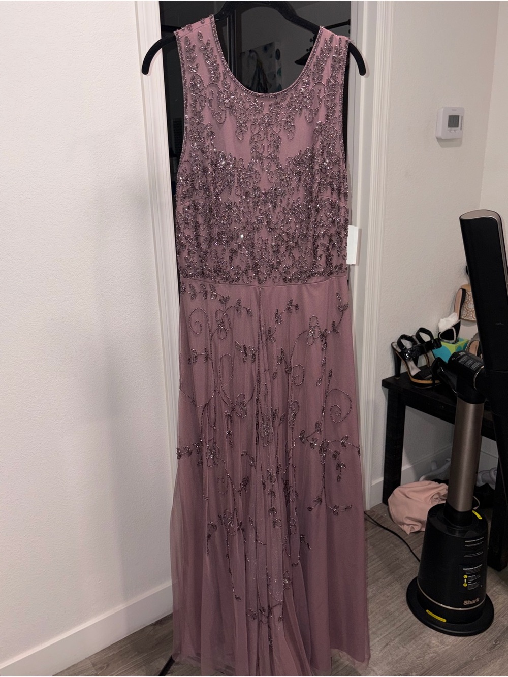 NWT Pisarro Nights Beaded Mesh Formal Gown Mauve - Size 8 - Picture 8 of 8